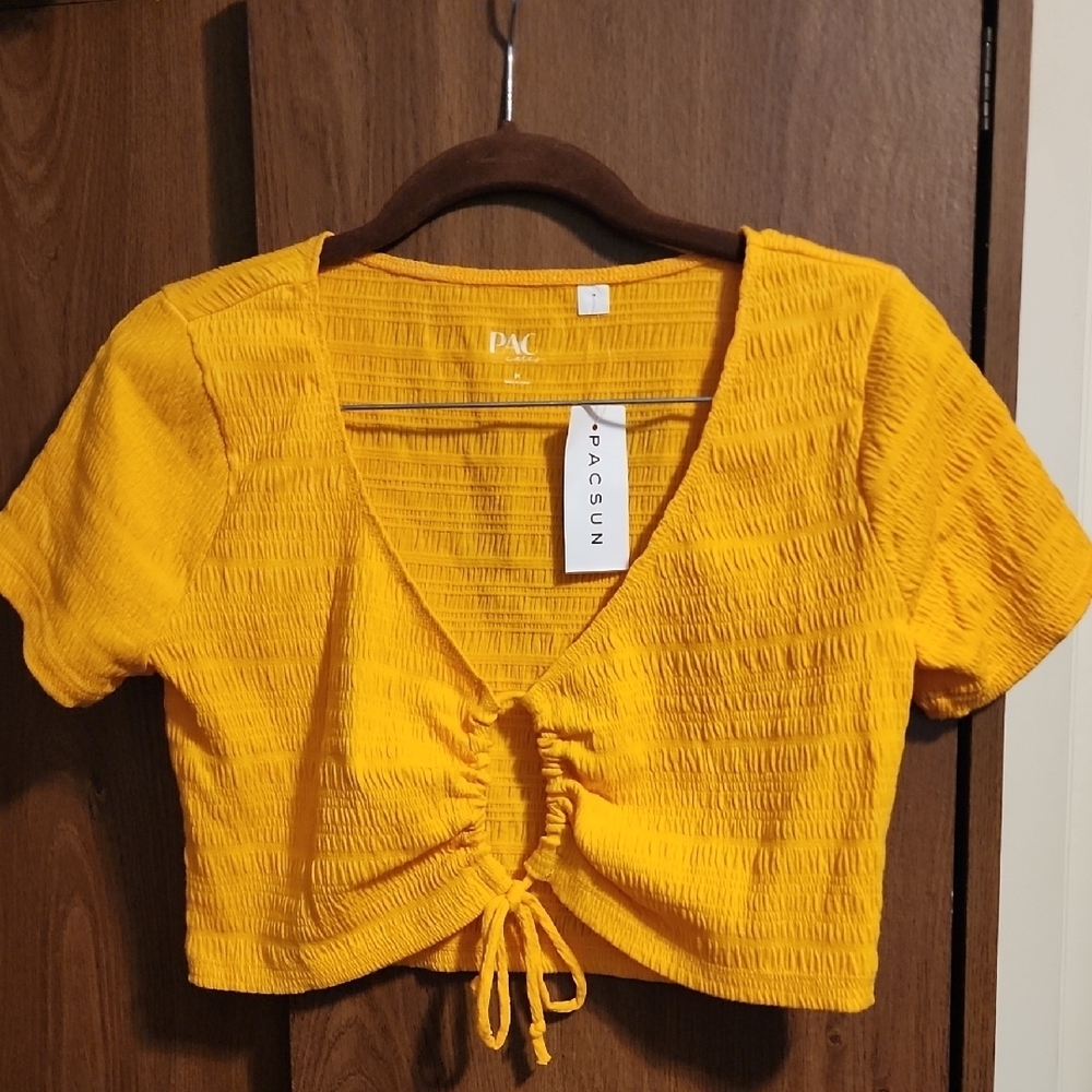 PacSun Seedling Keyhole T-Shirt In Orange NWT